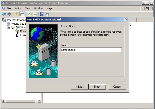 Setting up the pop and smtp